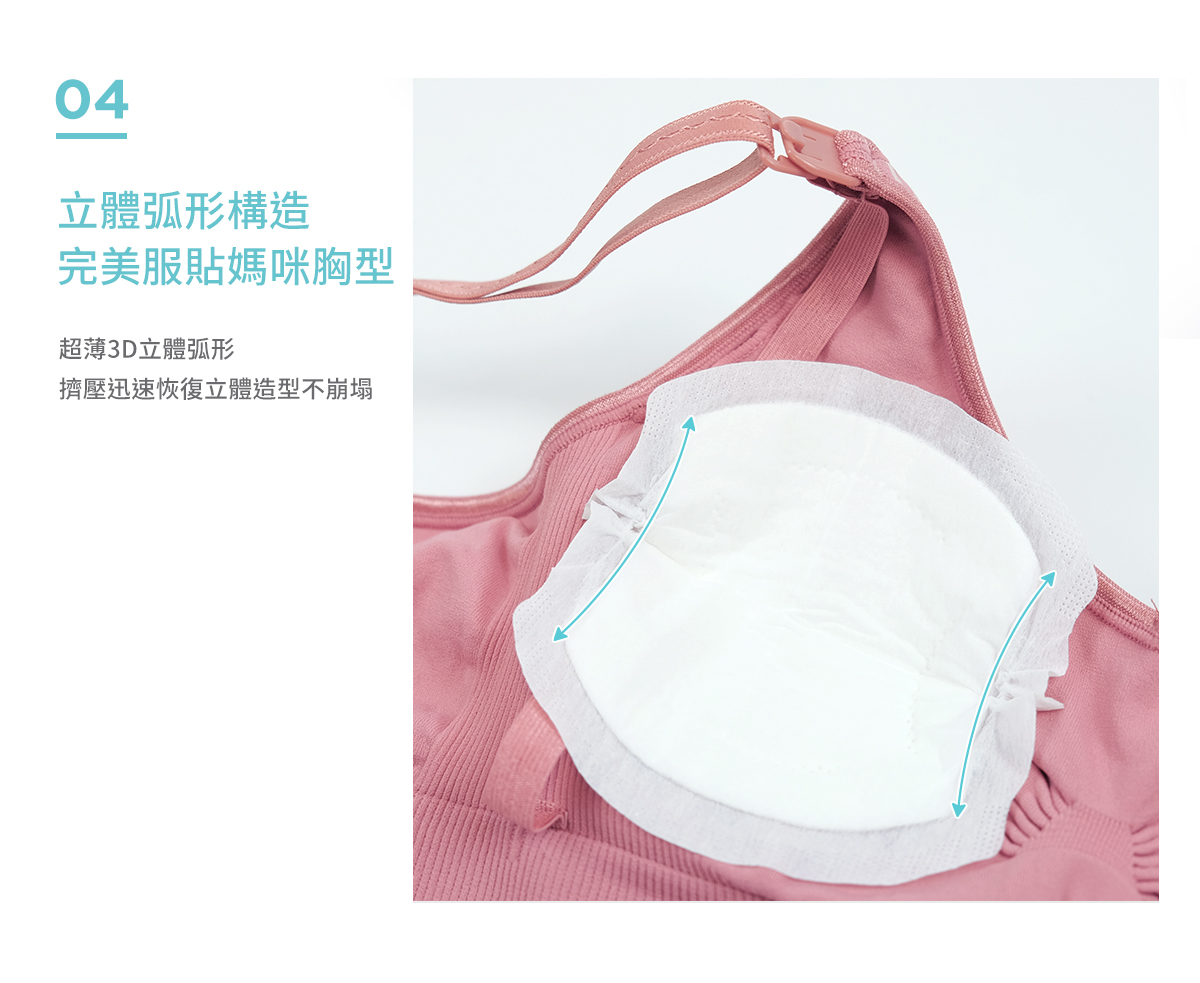 溢乳墊, 瞬吸拋棄式防溢乳墊, 哺乳, 母乳, 哺乳期間, 產後, 立體弧形構造, 完美服貼媽咪胸型, 超薄, 立體弧形, 立體造型, 特點