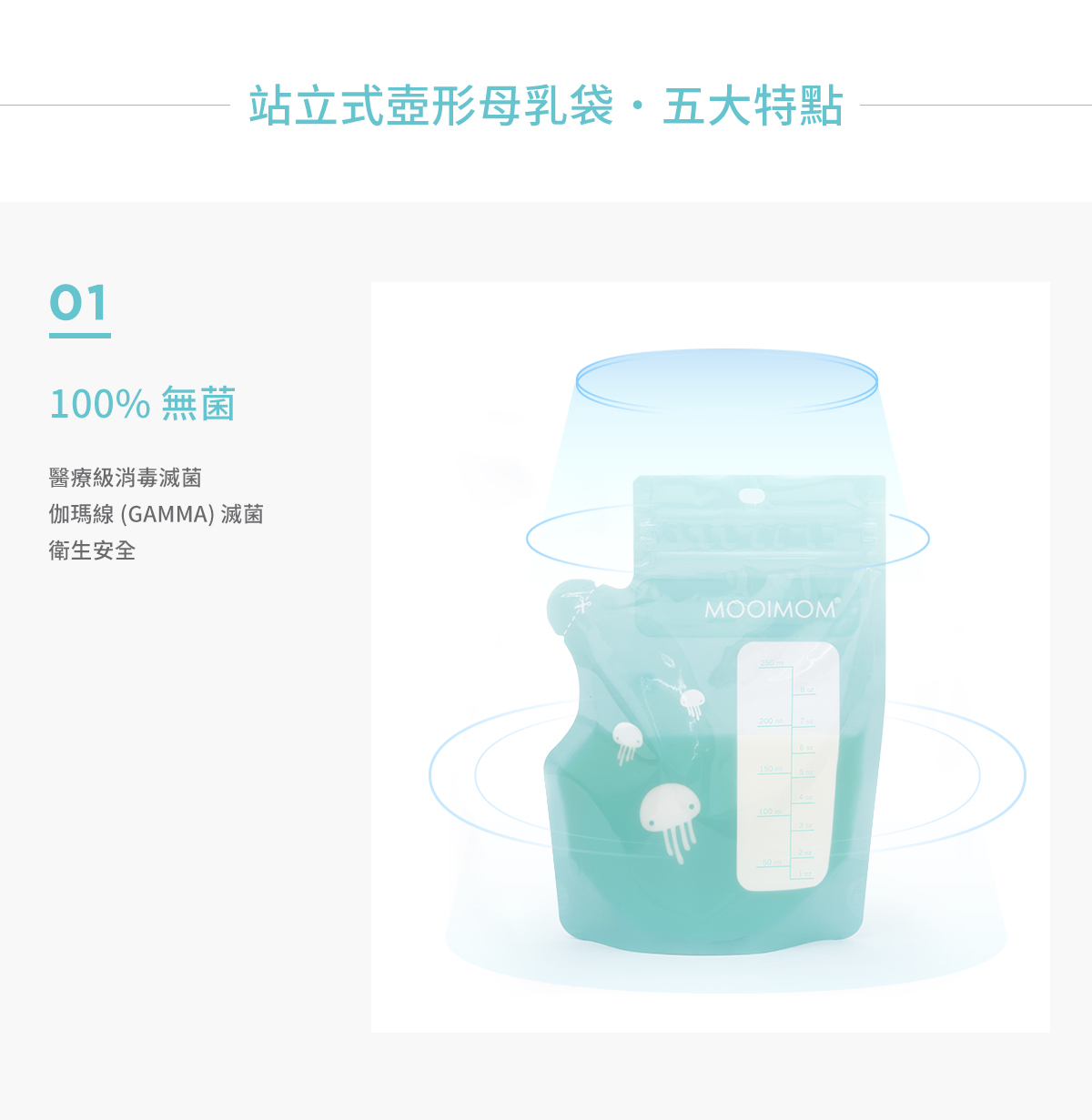 母乳袋, 站立式壺形母乳袋,, 母乳, 哺乳, 哺餵, 特點, 100%無菌, 消毒滅菌, 衛生安全