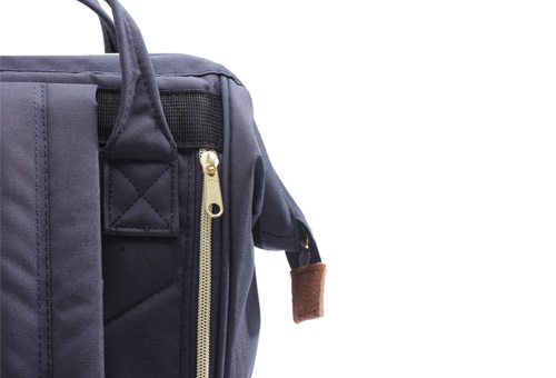 Zipper on top, front and side
