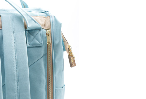 Zipper on top, front and side