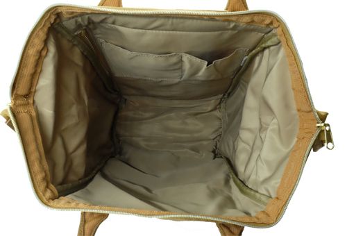 Zipper on top, front and side
