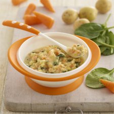 Menu MPASI: Spinach, Potato, Carrot & Cheddar Mash (9 Bulan Keatas)