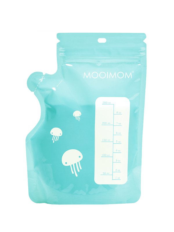 站立式壺形母乳袋250ml(30入x4組)-水母款