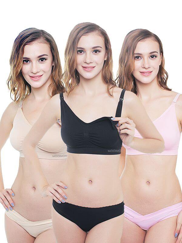 Bra Hamil Menyusui Tanpa Kawat - Mooimom 3 Pack Seamless