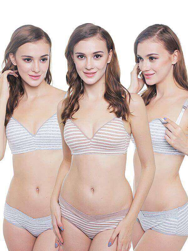 Bra Ibu Hamil Menyusui Stripe 3 Paket | Mooimom