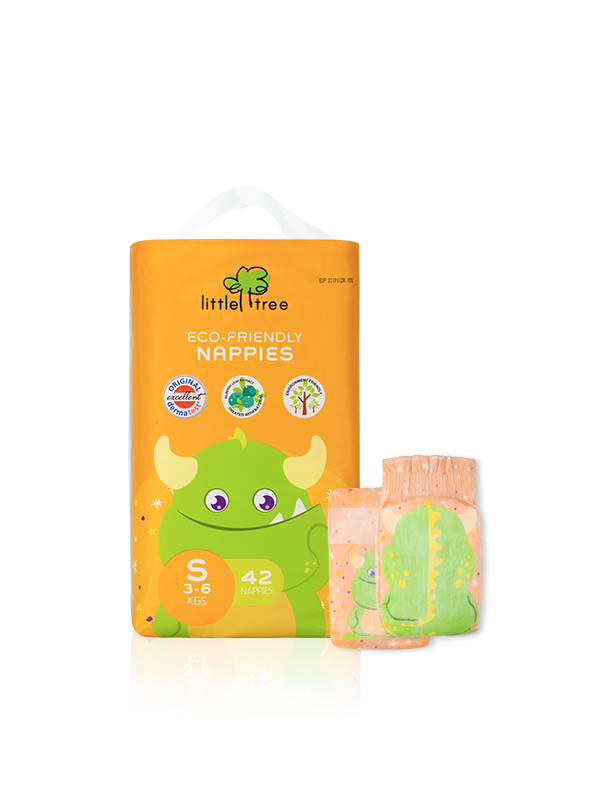 【小樹苗Little Tree】小怪獸環保尿布(42片X4包)-S號