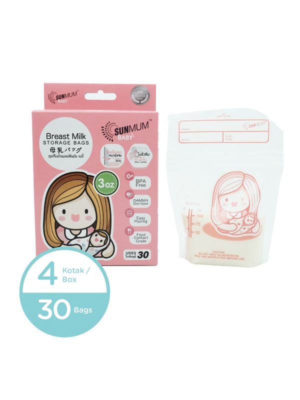 SUNMUM - 4 Bags Sunmum Breastmilk Storage Bags Kantong ASI
