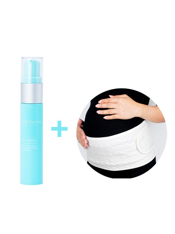 Bundling Belly Cream 10 ml & White Maternity Belt