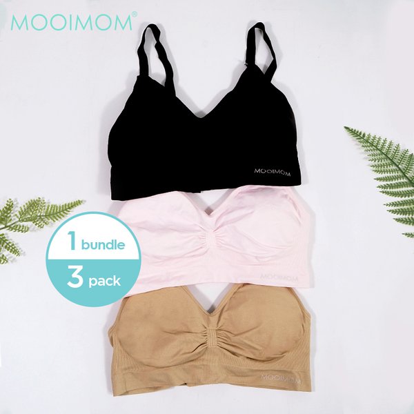 MOOIMOM Combo Hemat Bra Hamil Menyusui New Seamless ( Isi 3 Pcs)