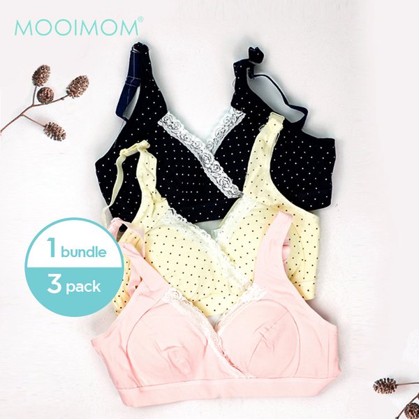 MOOIMOM Combo Hemat Bra Hamil Menyusui Crossover ( Isi 3 Pcs)