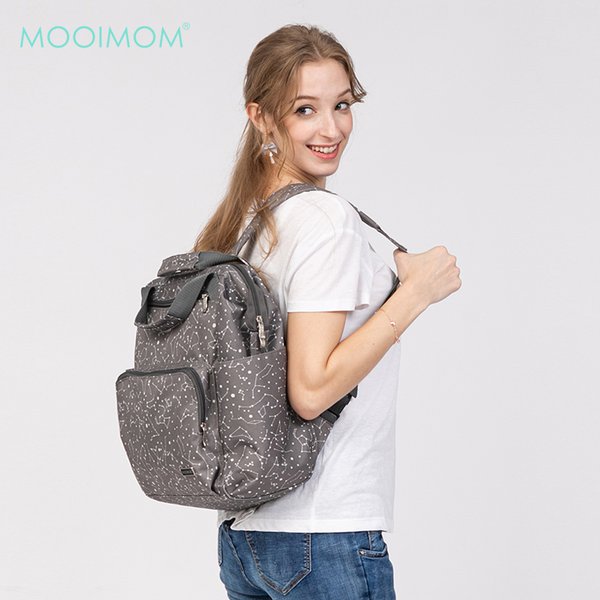 MOOIMOM Fashionable Diaper Bag Dark Grey