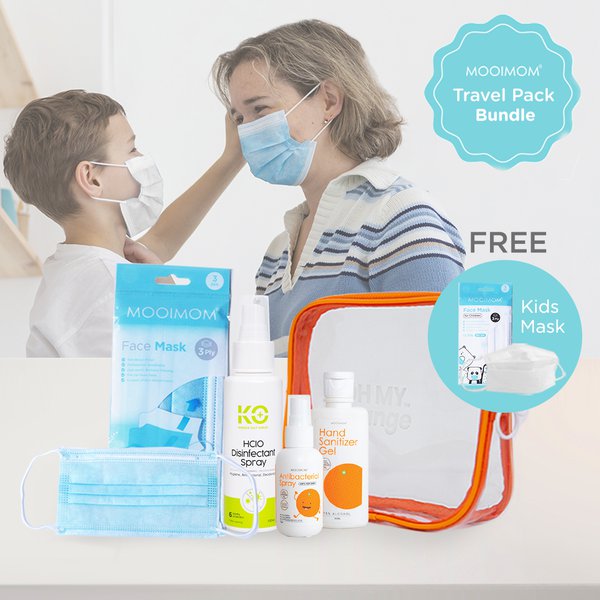 MOOIMOM Disifectant Pack For Travel FREE: Kids Disposable Mask