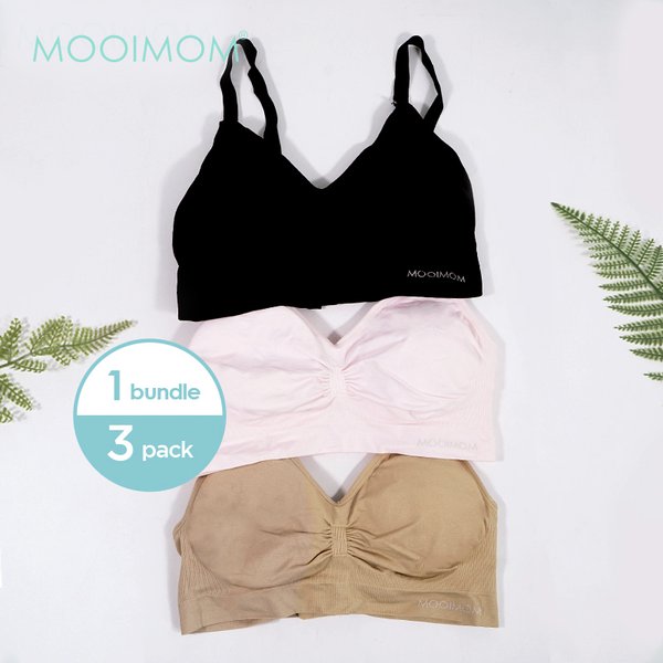 MOOIMOM Combo Hemat Bra Hamil Menyusui New Seamless ( Isi 3 Pcs)